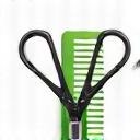 Icona stilizzata di forbici e un pettine.